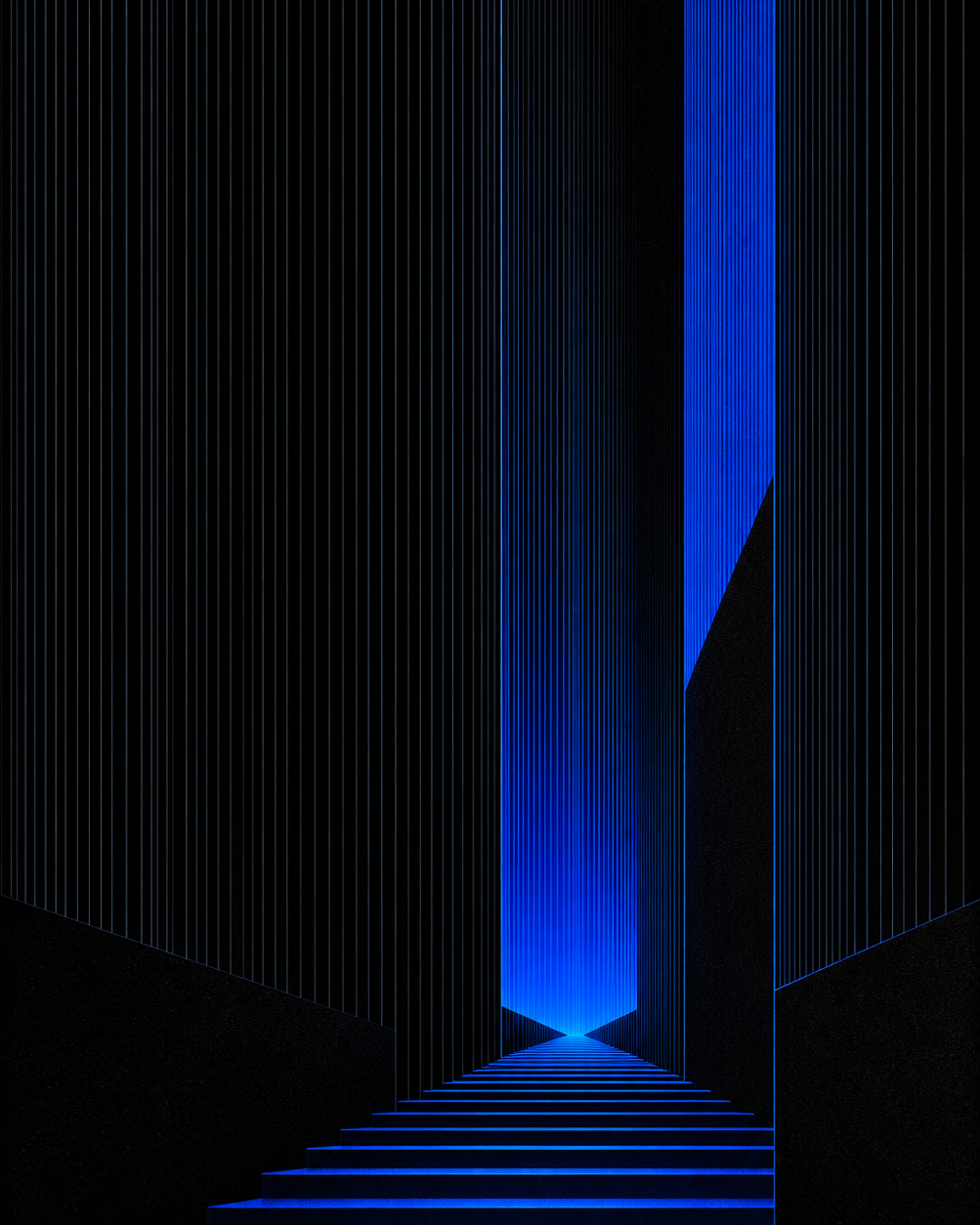 Abstract cobalt line field representing finance